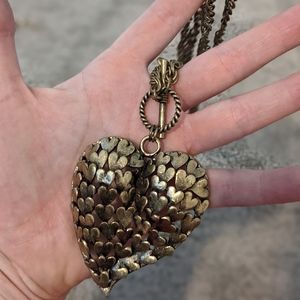 Long Betsy Johnson heart necklace